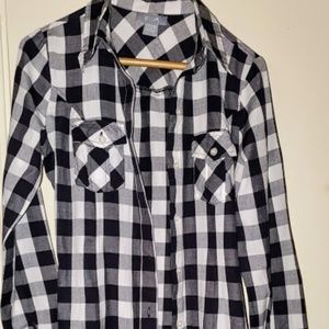 Black and white checkerboard Delia shirt dress
